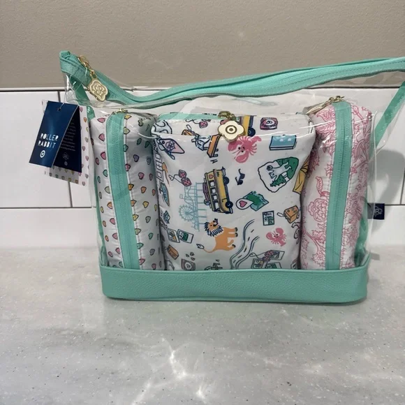 Roller Rabbit x Target - 4pc Floral Vines Multi-Purpose Pouch Set Pink ROADTRIP - Picture 3 of 4